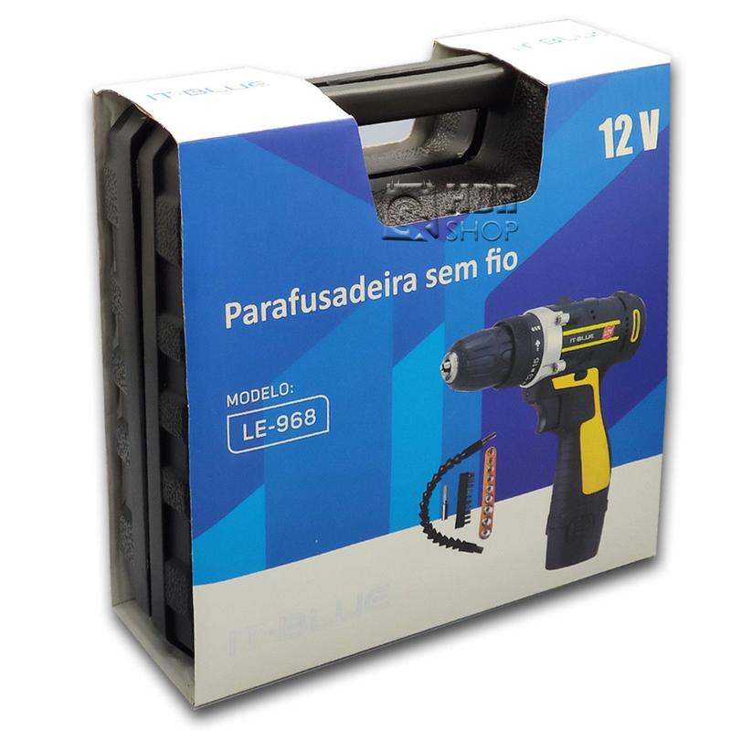 Parafusadeira e Furadeira Sem Fio 12v Recarregável Com Led